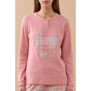Pigiama donna herat paris in caldo cotone con collo a due bottoni Noidinotte