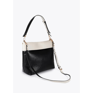 Borsa Hobo Bicolor Effetto Rugoso