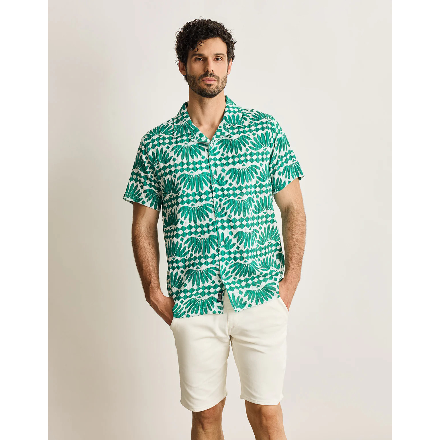 Camisa Manga Corta Verde - Alrendo