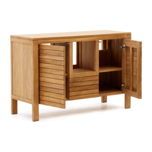 Mueble de baño Neria de madera maciza de teca acabado natural 120 x 45 cm