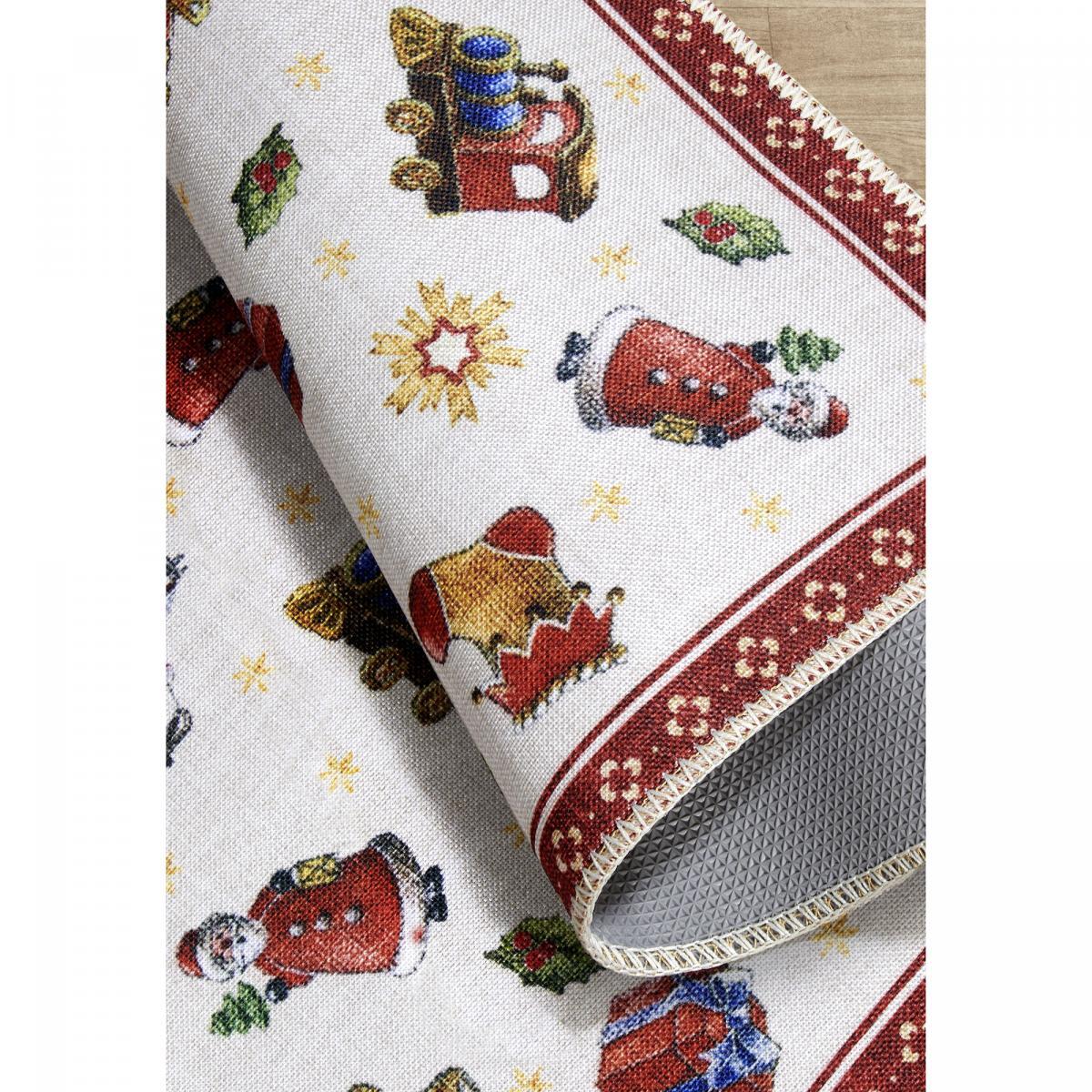 Tapis salon ou chambre enfant,  motif fêtes de SANTA, kilim original, entretien facile