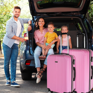 Juego De Maletas Rígidas Abs Itaca Sevron Rosa
