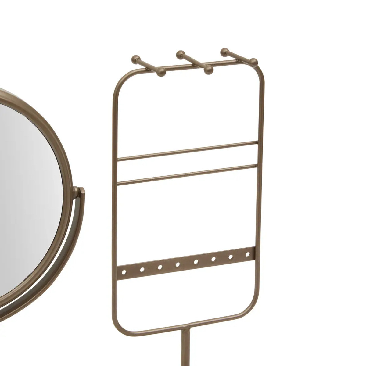 Miroir de beauté porte-bijoux Come ovale 25,5x27cm beige
