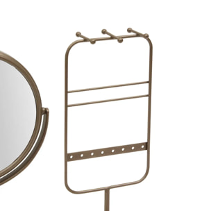 Miroir de beauté porte-bijoux Come ovale 25,5x27cm beige