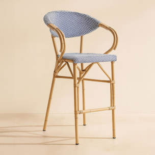 Lot de 2 fauteuils de bar en textilène bleu AMALFI
