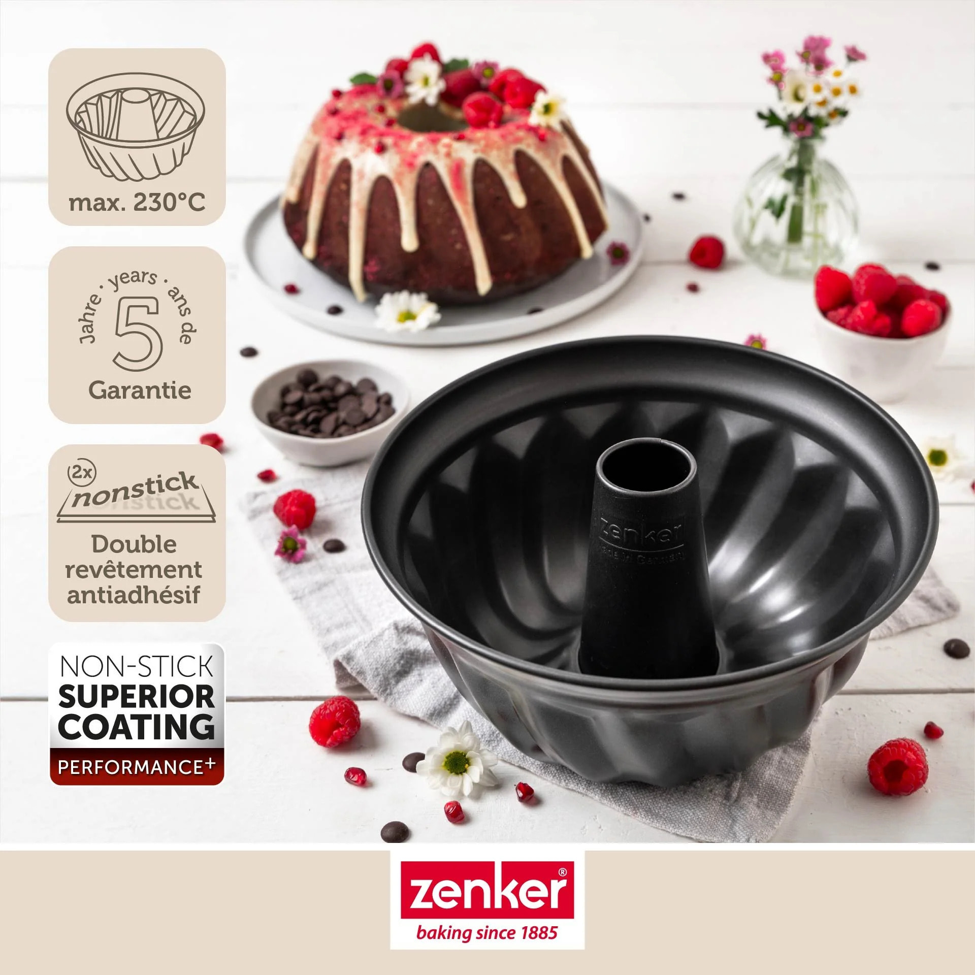 Moule à kouglof 22 cm Zenker PerfectBack+