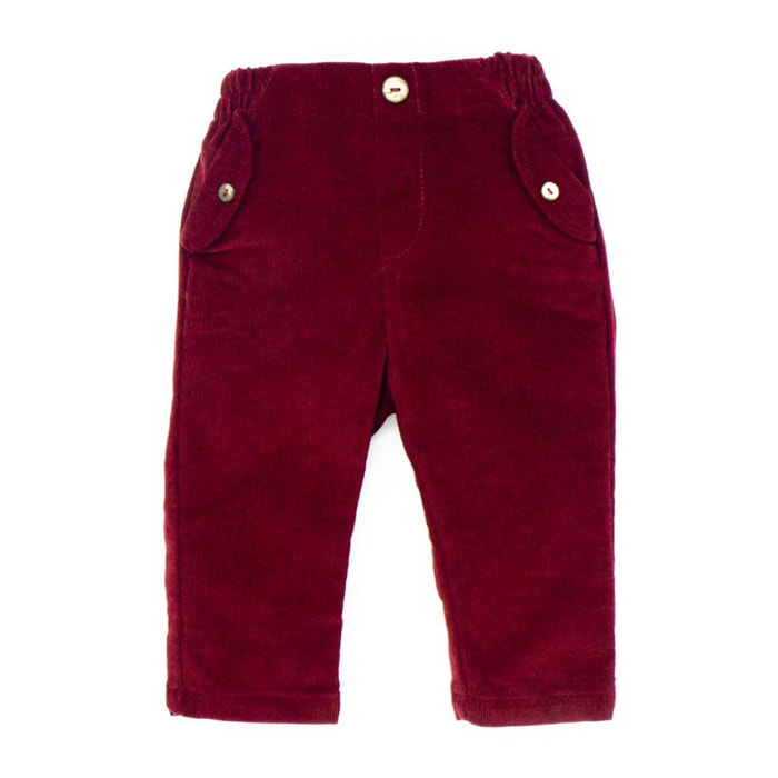 Pantalón con bolsillo de tapeta granate