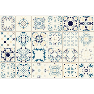 Stickers muraux - Sticker Mural Carrelage adhésif Cuisine Salle de Bain - 24 STICKERS CARRELAGES AZULEJOS GIROLAMO