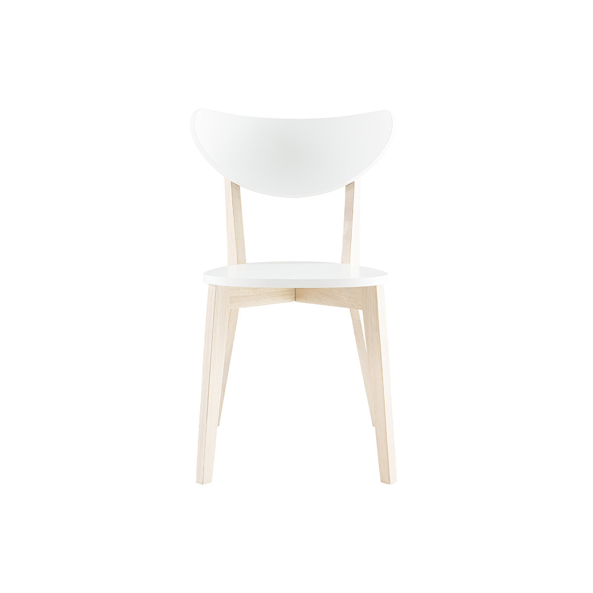 Chaises scandinaves blanc et bois clair (lot de 2) LEENA