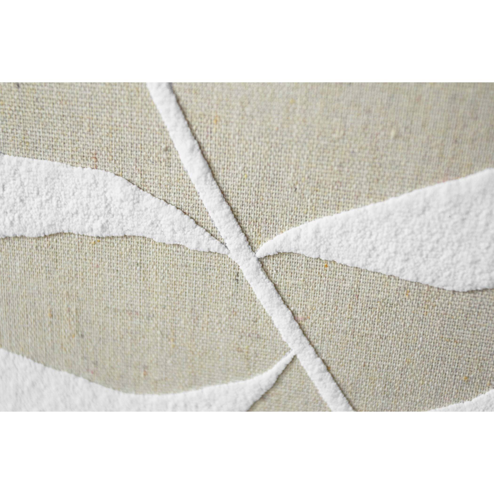 Cuadro Linen lino impresión 3D beige-blanco 73x53x4 cm