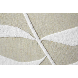 Cuadro Linen lino impresión 3D beige-blanco 73x53x4 cm