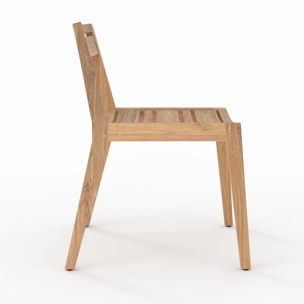 Lot de 2 chaises de jardin en bois de teck recyclé - Zao