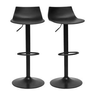 Tabourets de bar réglables design noirs (lot de 2) KELLY