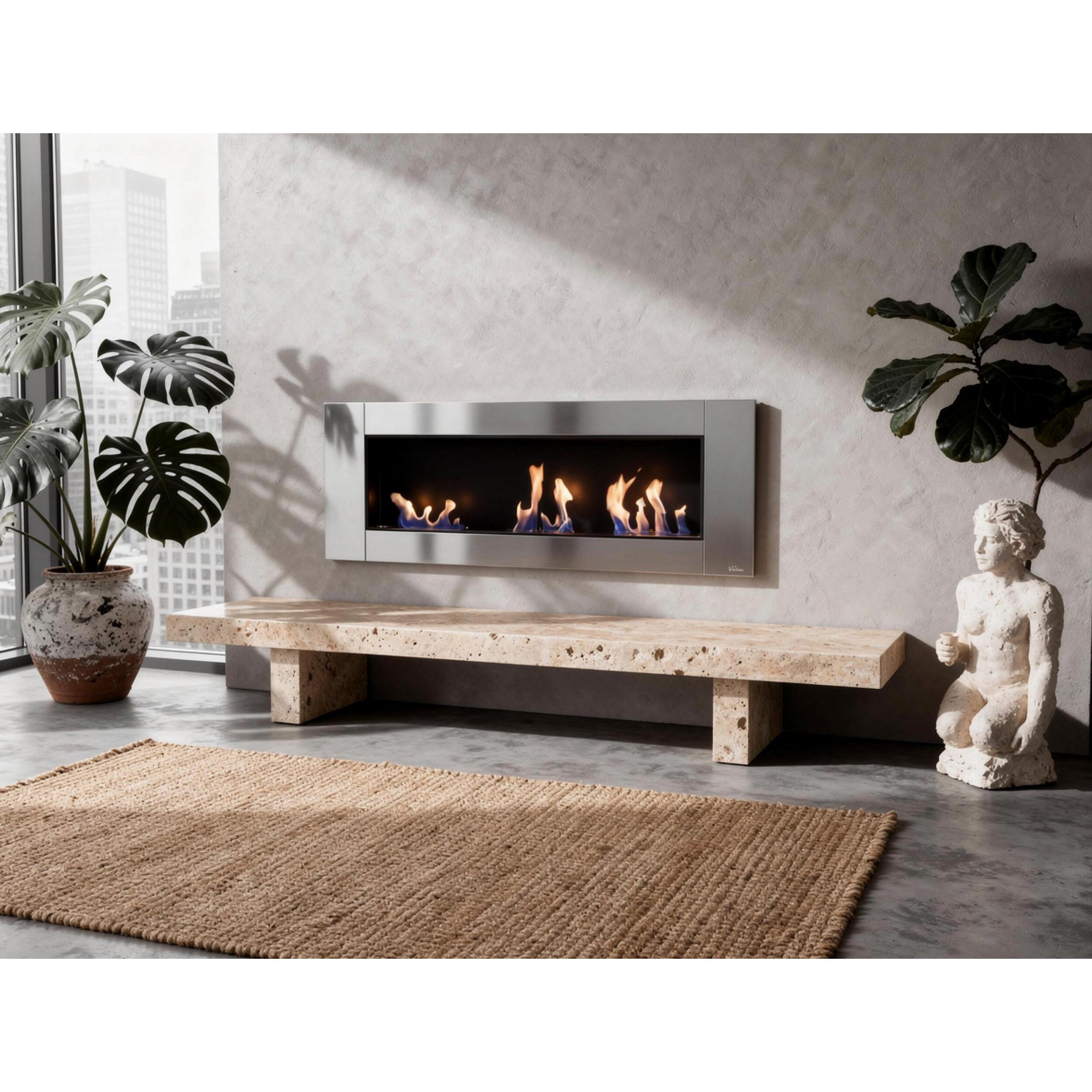 Chimenea de etanol panorámica con 3 quemadores ZEUS PURLINE