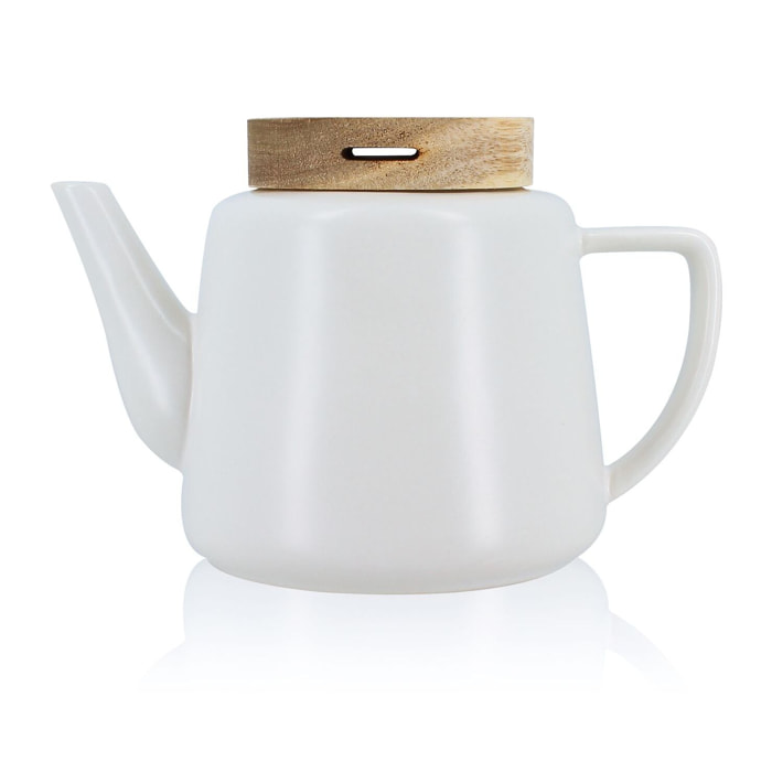 Théière en porcelaine avec couvercle en bois 680ml ENZO