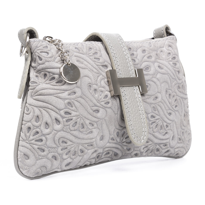 Allerona Borsa a mano Donna. Pelle autentica Camoscio Inciso Fantasia.