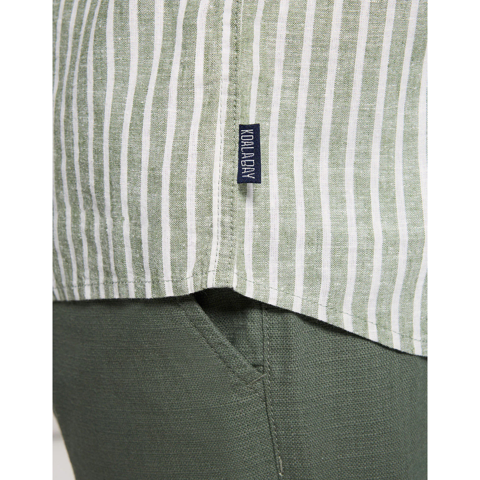 Camisa Rayas Manga Larga Verde - Ciclone