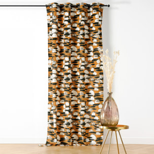 Rideau à Oeillets Paysage Abstrait - Jaune Ocre