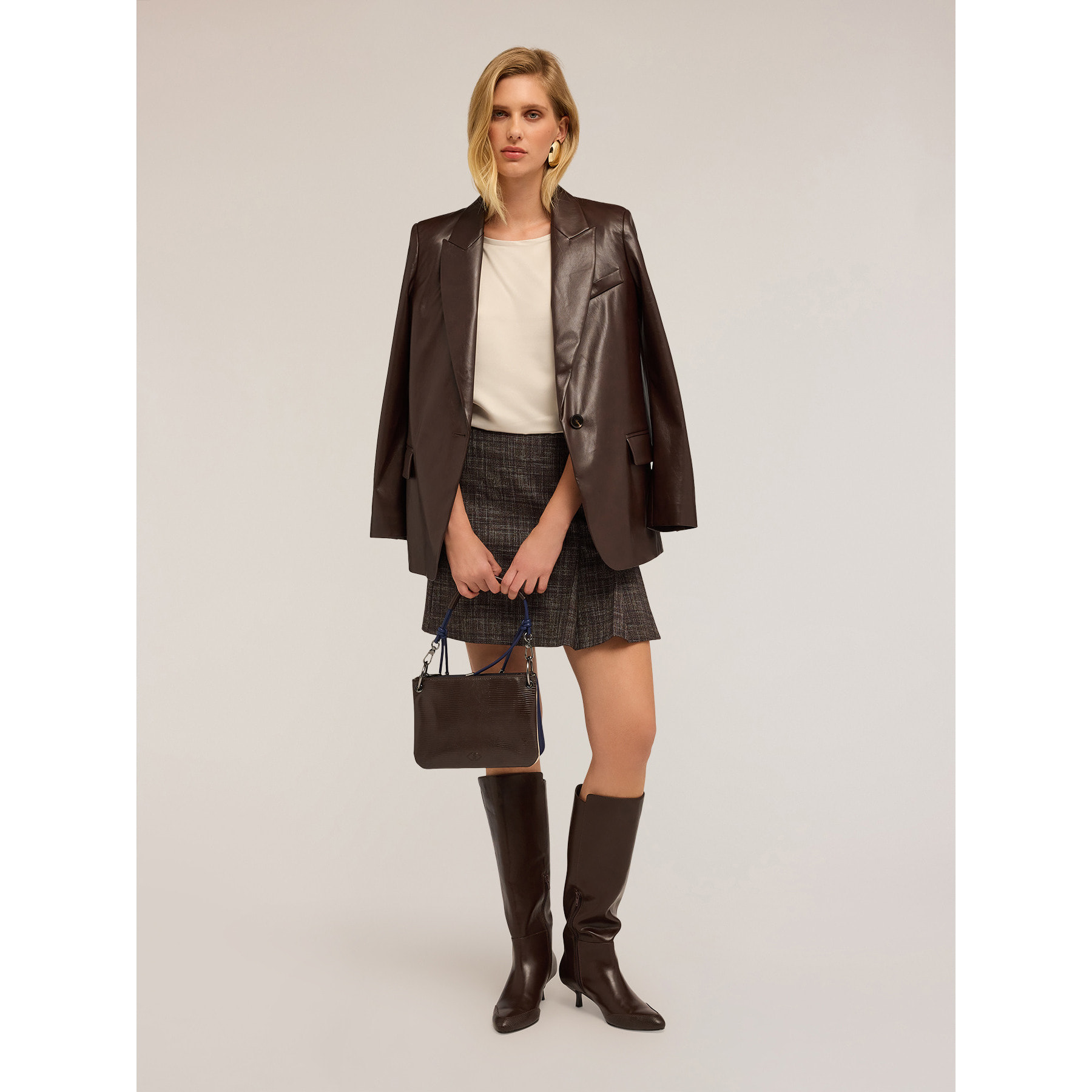 Motivi - T-shirt bimaterica - Beige