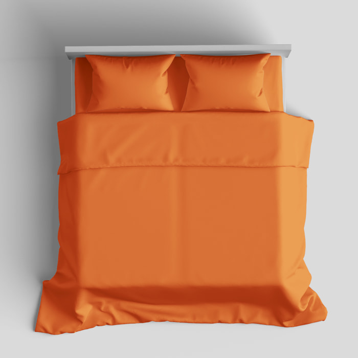 COMPLETO LENZUOLA LETTO SINGOLO ARANCIO LINEA TINTE FORTI