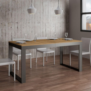 Mesa extensible 90x180/284 cm Tecno Evolution Roble Natural estructura Antracita