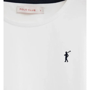 Maglietta bianca a maniche lunghe a girocollo con ricamo Rigby Go