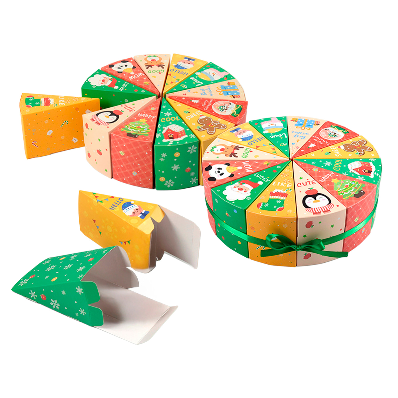 Cajas para montar y rellenar. Calendario de adviento, 24 unidades. Incluyen cinta para lazo. (No incluyen regalos).