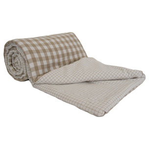 Édredon motif vichy en coton - Naturel
