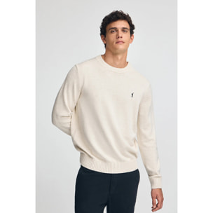 Maglione ecrù vigorè in misto lana con ricamo Rigby Go