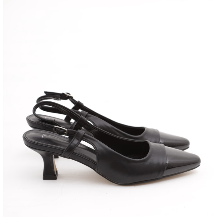 SLINGBACK BASSA PUNTALE CHOCOLA' NERO