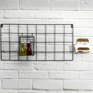 Support Mural - HOME DECO FACTORY - Filaire - Noir - Avec Pot et 4 Crochets