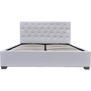 Lit double avec coffre "Tino" - 160 × 200 cm - Blanc