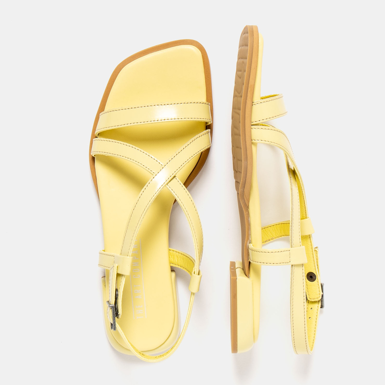 Sandalias 2001 NAPPA SHINNY PALE YELLOW / BERGAMO color Pale yellow