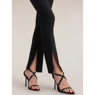 Motivi - Pantaloni slim in cady con spacco - Nero