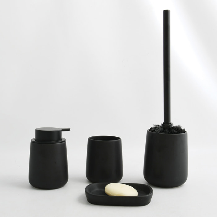 VASO/PORTACEPILLOS DE CERÁMICA MAONIE NEGRO MATE