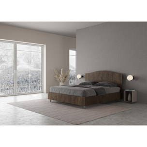 Cama con somier 160x190 nogal Dores