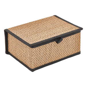Lot de 3 paniers Stemy L25/30/33,5cm noir et beige