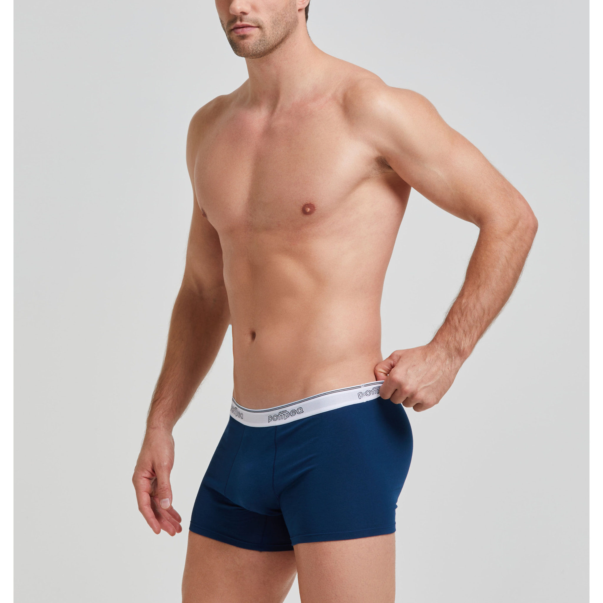 Boxer cotone con elastico a vista logato