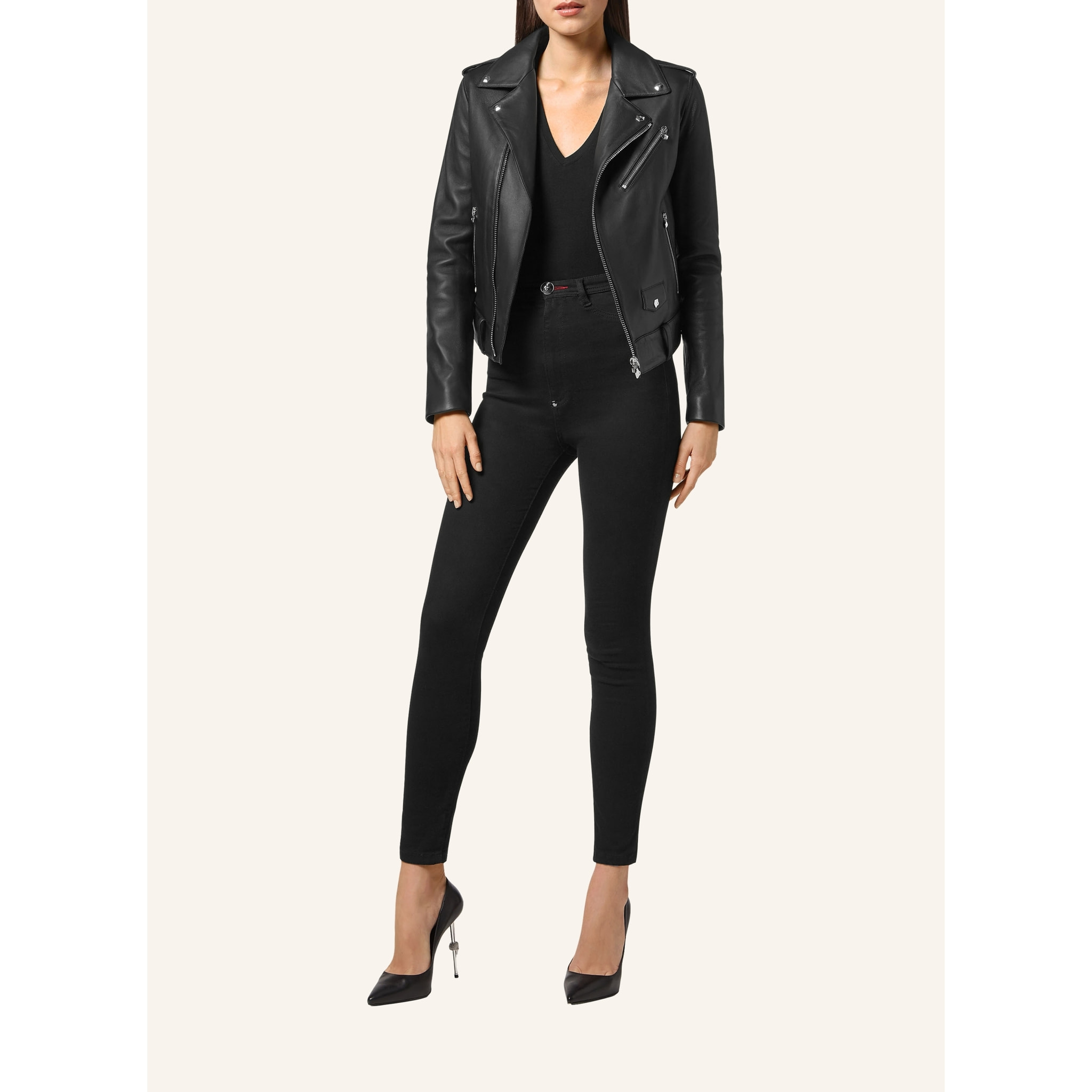 PHILIPP PLEIN Giacca biker in pelle