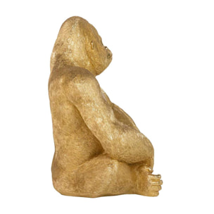 Figura Gorila Resina Dorada 69x54x91 Cm