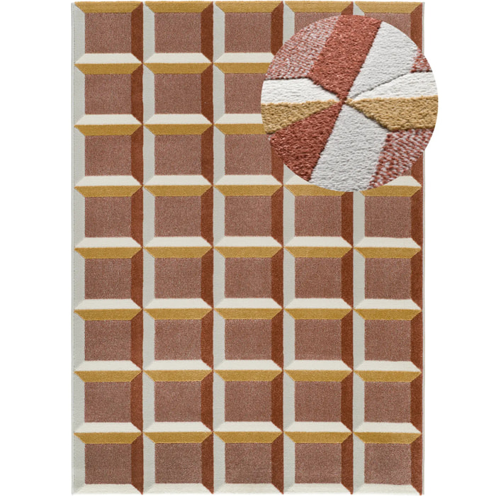 AMARA Alfombra geométrica con relieve caldera, varias medidas disponibles.