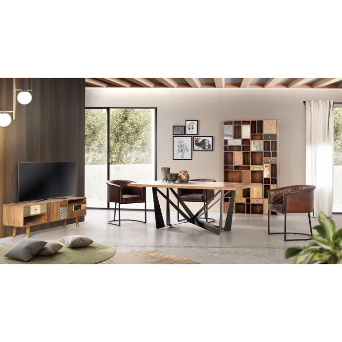 Mueble de tv - madera de mango - 50x160x40cm