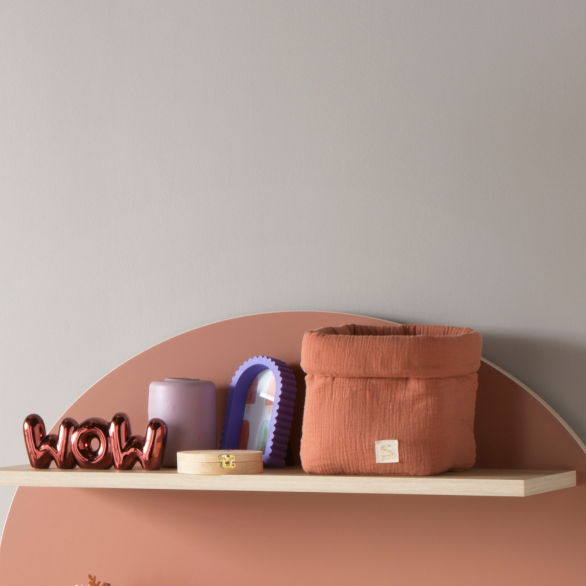 Panière de rangement en double gaze de coton