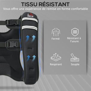 Gilet lesté 8 Kg - veste lestée de sport fitness - poche de rangement intégrée - Oxford noir