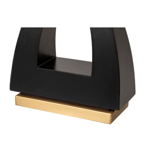 Lampara Sobremesa Metal Mdf Negro 40x40x67 Cm