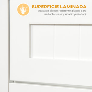 Mueble Auxiliar de Cocina Mueble para Microondas Aparador de Cocina con Cajón Estante 2 Puertas Compartimento Diseño Anti-vuelco para Comedor 60x40x122,5 cm Blanco