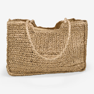Bolso de hombro tostado de esparto