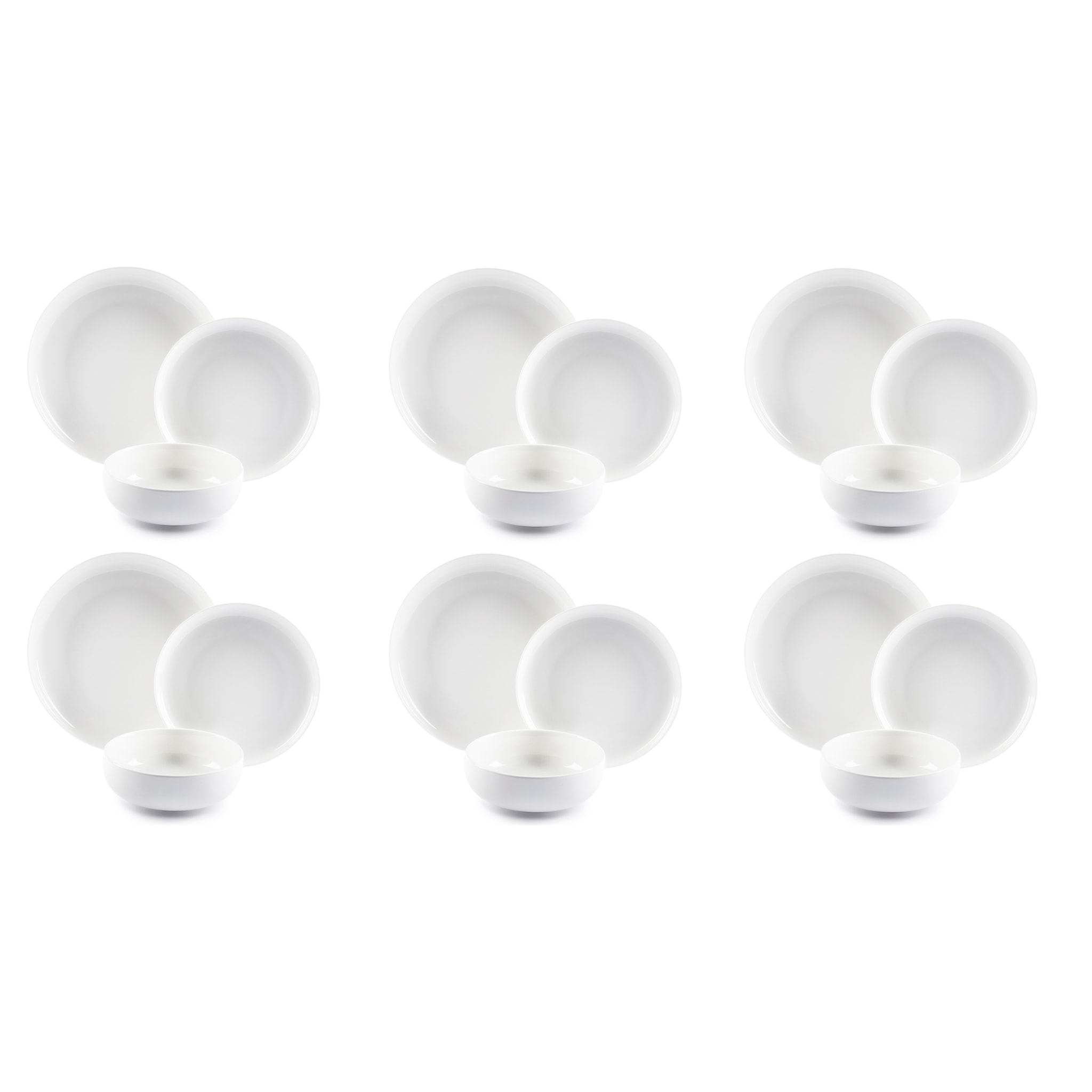 Service 18 Assiettes Excelsa – Sweden, Porcelaine Blanche