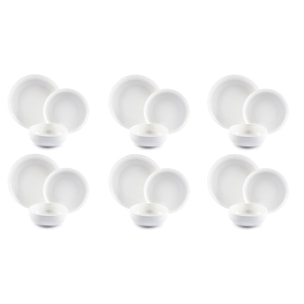 Service 18 Assiettes Excelsa – Sweden, Porcelaine Blanche