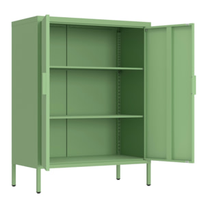 Credenza alta in metallo 2 ante 80x38x100h cm verde - Pop